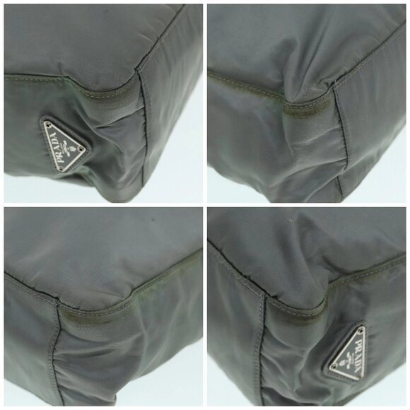 PRADA Tote Bag Nylon Gray Silver Auth - Picture 16 of 16